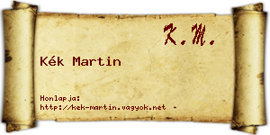 Kék Martin névjegykártya